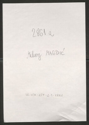 Magdić, Milivoj, 22.5.1900. Policijski karton