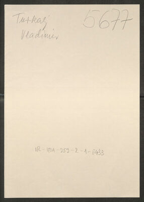 Turkalj, Vladimir, 14.4.1897. Policijski karton