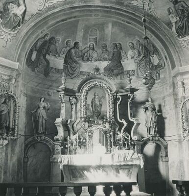 Donja Bedekovčina (Bedekovčina) - Župna crkva sv. Barbare, oltar sv. Barbare, svetište, oltar, zidne slike