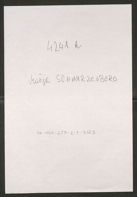 Schwarzemberg, Marija, 29.5.1930. Policijski karton