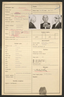 Stern, Jakov, 28.2.1868. Policijski karton