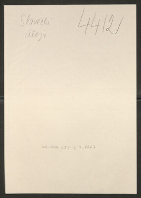 Slavečki, Alojz, 20.6.1865. Policijski karton