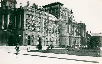 Zagreb (Trg Republike Hrvatske) - Zgrada Hrvatskog narodnog kazališta, zapadno pročelje