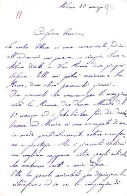 Br. 11 – Cara Amica! = Draga prijateljice!, pismo