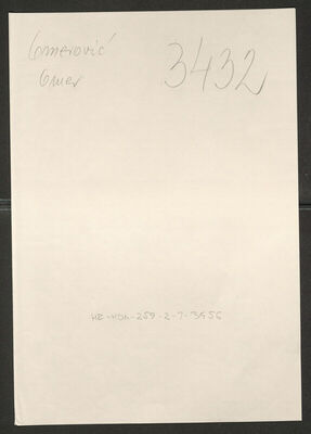 Omerović, Omer, 1888. Policijski karton