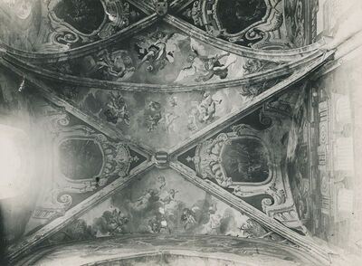 Lepoglava - Crkva Bogorodice, detalj: freske na gotičkom svodu svetišta