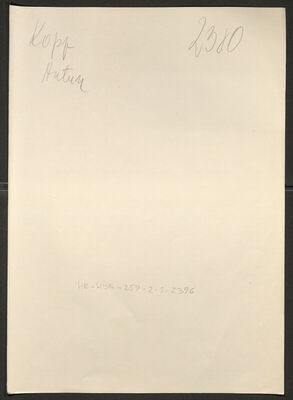 Kopp, Antun, 9.9.1889. Policijski karton