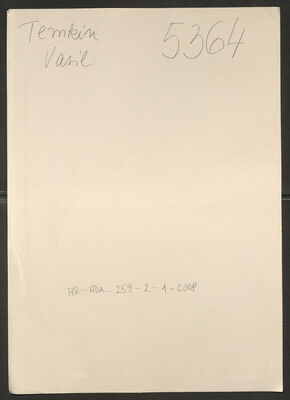 Temkin, Vasil, 31 godina. Policijski karton