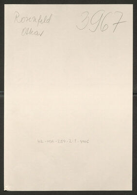 Rosenfeld, Oskar, 2.9.1888. Policijski karton