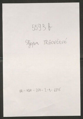 Trgovčević, Stjepan, 31.3.1886. Policijski karton