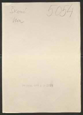 Škorić, Vera, 31.7.1900. Policijski karton