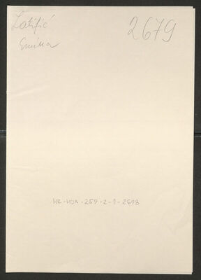 Latifić, Emina, 15.6.1909. Policijski karton