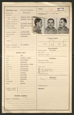 Popivoda, Mašut, 23.7.1920. Policijski karton