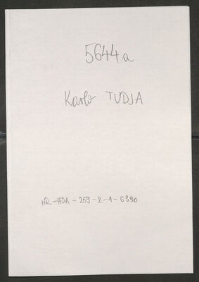 Tudja, Karlo, 13.5.1913. Policijski karton