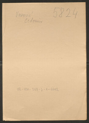 Vasović, Čedomir, 27.10.1906. Policijski karton