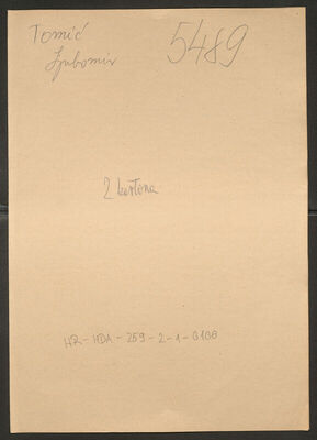 Tomić, Ljubomir, 15.3.1904. Policijski karton