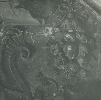 Lepoglava - Crkva Bogorodice, biblioteka, detalj: rocaille na zapadnom zidu