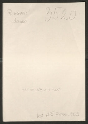 Paunović, Marko, 20.7.1915. Policijski karton