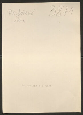 Radošević, Šime, 2.11.1893. Policijski karton