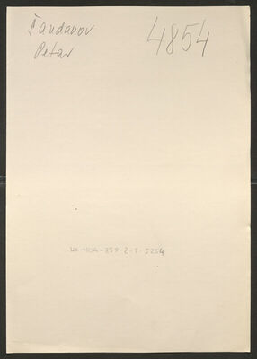 Šandanov, Petar. Policijski karton