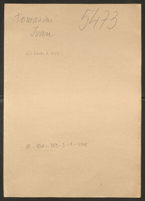 Tomazini, Ivan, 6.1.1909. Policijski karton