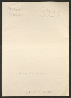 Paunović, Tomislav, 24.5.1917. Policijski karton