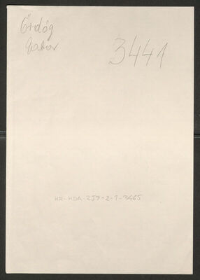 ördög, Gabor, 1.10.1923. Policijski karton