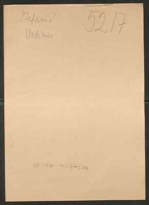 Štefanić, Vladimir, 1.1.1912. Policijski karton