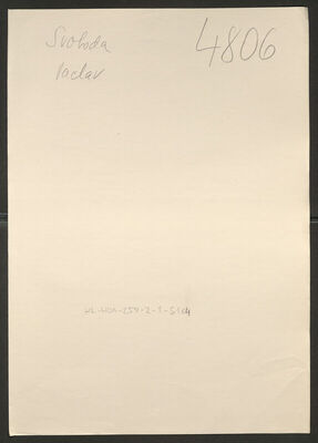 Svoboda, Vaclav, 25.5.1899. Policijski karton