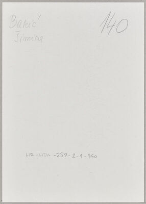 Bakić, Šimica, 1899. Policijski karton