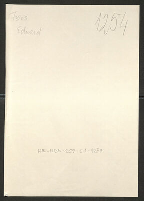 Fois, Eduard, 30.10.1897. Policijski karton