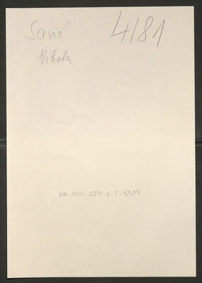 Savić, Nikola, 1919. Policijski karton