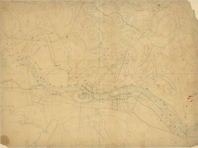 [Uzdužni i poprečni profili rijeke Drave na područjima Novačke, Molvi, Belovara, Vizvara, Ferdinandovca, Podravskih Sesveta i Osijeka].