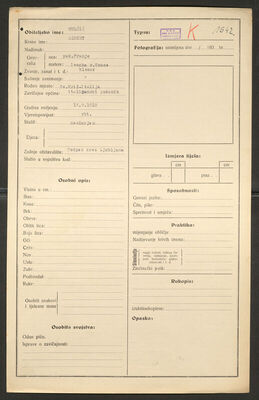 Sulčić, Albert, 17.9.1910. Policijski karton