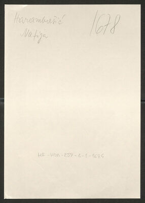 Harambašić, Nafija, 21.3.1922. Policijski karton