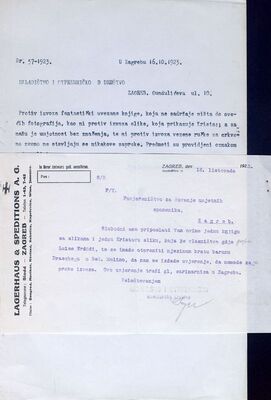 Izvoz dijela vlasništva grofice Luise Erdödy, dopuštenje