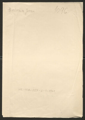 Đačanin, Jovan, 7.7.1922. Policijski karton