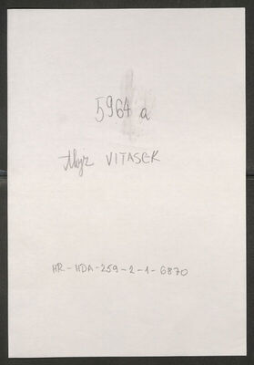 Vitasek, Alojz, 29.4.1898. Policijski karton