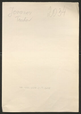 Jovanov, Teodor, 18.10.1908. Policijski karton