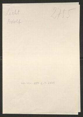 Licht, Adolf, 10.2.1886. Policijski karton