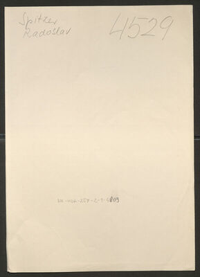 Spitzer, Radoslav, 31.10.1920. Policijski karton