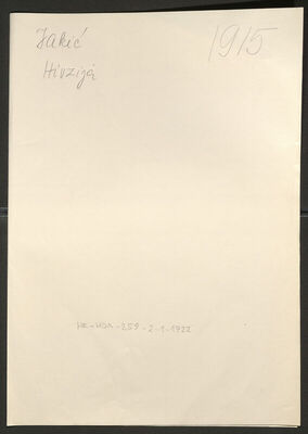 Jakić, Hivzija, 1894. Policijski karton