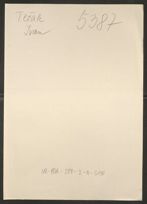 Težak, Ivan, 9.9.1919. Policijski karton