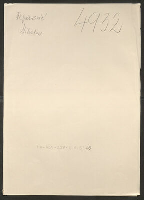 Šeparović, Nikola, 9.1.1901. Policijski karton