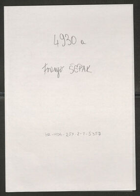 Šepak, Franjo, 19.1.1904. Policijski karton