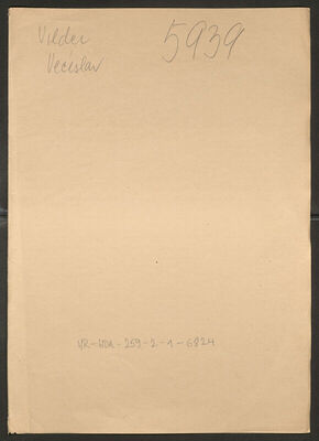 Vilder, Većeslav, 8.8.1878. Policijski karton