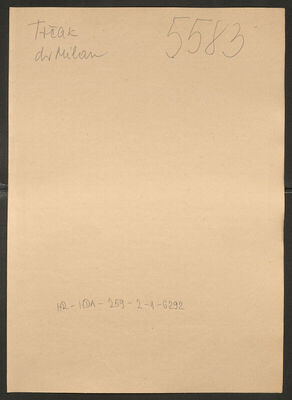 Trčak, Milan, 3.3.1912. Policijski karton