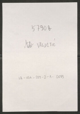 Valjetić, Mate, 1911. Policijski karton