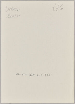 Bekar, Zorko, 23.4.1905. Policijski karton