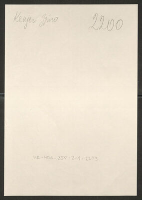 Kenjer, Gjuro (Georg), 1906. Policijski karton